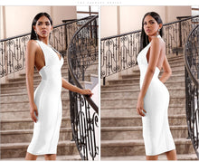 Load image into Gallery viewer, ADYCE 2021 New Summer Women Bodycon Bandage Dress Sexy Halter V Neck Backless Club Dress Vestidos Celebrity Evening Party Dress
