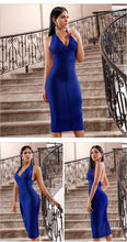 Load image into Gallery viewer, ADYCE 2021 New Summer Women Bodycon Bandage Dress Sexy Halter V Neck Backless Club Dress Vestidos Celebrity Evening Party Dress
