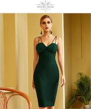 Load image into Gallery viewer, Adyce 2021 New Summer Women Green Spaghetti Strap Bandage Dress Sexy Sleeveless Midi Club Celebrity Evening Runway Party Dresses
