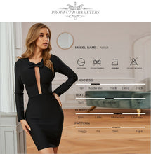 Load image into Gallery viewer, Adyce 2021 New Autumn Women Long Sleeve Mini Bodycon Bandage Dress Sexy Hollow Out Bow Club Celebrity Evening Runway Party Dress
