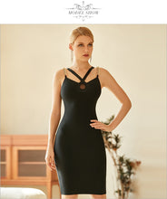 Load image into Gallery viewer, Adyce 2021 New Summer Women Black Spaghetti Strap Wrap Bandage Dress Sexy Sleeveless Mini Celebrity Evening Runway Party Dresses
