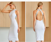 Load image into Gallery viewer, Adyce 2021 New Summer Women White Bandage Club Dress Sexy Backless Sequined Hot Celebrity Evening Runway Party Bodycon Dresses
