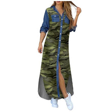 Load image into Gallery viewer, Autumn Long Dress Long Sleeve Shirt Dress Women Denim Long Dresses Pocket Button Shirt Print Dress Casual Loose Dresses 2020
