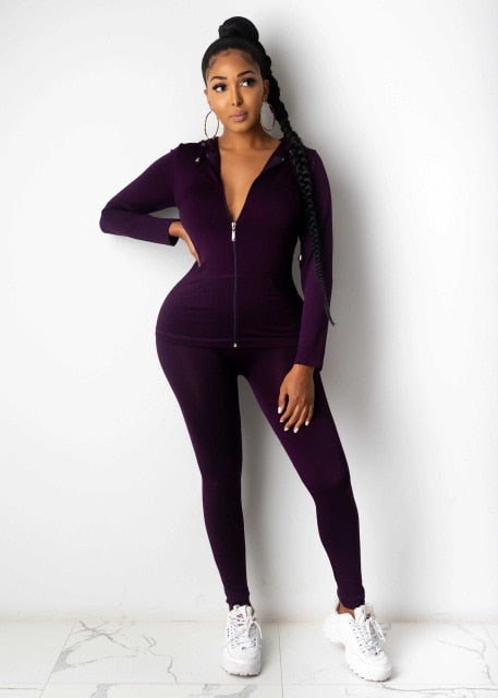 Two Piece Set Tracksuit Women Festival Clothing Fall Winter Top+Pant S –  JFB Fashion