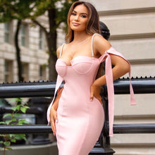 Load image into Gallery viewer, bandage dress for women 2021 new arrival pink bodycon dress beaded off shoulder sexy birthday party dress evening club outfits
