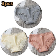 Load image into Gallery viewer, 3PCS/lot Cotton Panties Women Comfortable Underwears Sexy Middle-Waisted Underpants Female Lingerie Big Size Ladies Briefs
