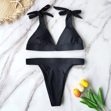 Load image into Gallery viewer, 2021 New High Waist Bikini Women Swimsuit Push Up Swimwear Solid Halter Bikini Set Brazilian Bathing Suit Swimming Wear Female
