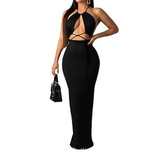 Load image into Gallery viewer, ANJAMANOR Neon Bodycon Hot Sexy Dress Womens Sexy Backless Sleeveless Halter Long Maxi Dresses Party Night Clubwear  D36-AA97
