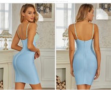 Load image into Gallery viewer, Adyce 2021 New Arrival Women Spaghetti Strap Hollow Out Mini Bodycon Bandage Dress Sexy Sleeveless Club Celebrity Party Dresses
