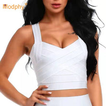 Load image into Gallery viewer, 2021 new arrivals women&#39;s elastic bandage crop top spaghetti strap busty solid candy color v-neck hot sale  EV1529
