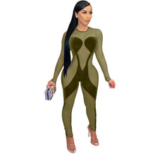 Load image into Gallery viewer, Adogirl Sexy Transparent Mesh Jumpsuit Elegant Long Womens Overalls Full Sleeve Evening Party Club Bodycon Velvet Romper 4XL
