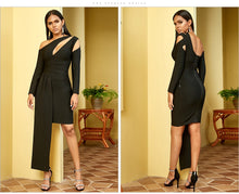 Load image into Gallery viewer, Adyce 2021 New Winter Long Sleeve Bandage Dress Women Sexy Hollow Out Mini Black Hot Club Celebrity Runway Evening Party Dresses
