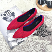 Load image into Gallery viewer, 2021 Women&#39;s Flat Shoes Ballet Shoes Breathable Knit Pointed Shoes Moccasin Mixed Color Women&#39;s Soft Shoes Women Zapatos De
