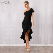 Load image into Gallery viewer, Adyce 2021 New Summer Women Black One Shoulder Midi Dress Sexy Sleeveless Bow Fashion Club Celebrity Evening Runway Party Dress
