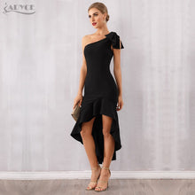 Load image into Gallery viewer, Adyce 2021 New Summer Women Black One Shoulder Midi Dress Sexy Sleeveless Bow Fashion Club Celebrity Evening Runway Party Dress
