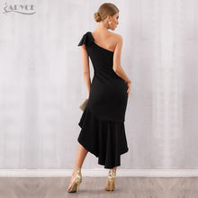 Load image into Gallery viewer, Adyce 2021 New Summer Women Black One Shoulder Midi Dress Sexy Sleeveless Bow Fashion Club Celebrity Evening Runway Party Dress
