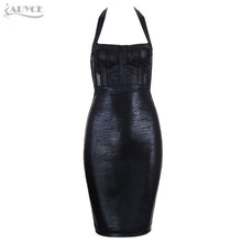 Load image into Gallery viewer, ADYCE 2021 New Summer Women Bandage Dress Vestidos Sexy Black Halter Lace Backless Bodycon Club Dress Midi Celebrity Party Dress
