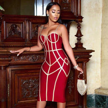 Load image into Gallery viewer, Adyce 2021 New Summer Bodycon Bandage Dress Women Sexy Spaghetti Strap Sleeveless Club Knee Length Celebrity Evening Party Dress
