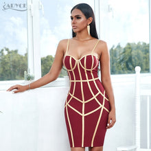 Load image into Gallery viewer, Adyce 2021 New Summer Bodycon Bandage Dress Women Sexy Spaghetti Strap Sleeveless Club Knee Length Celebrity Evening Party Dress
