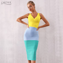 Load image into Gallery viewer, Adyce New Summer Women Bodycon Bandage Dress 2021 Sexy V Neck Sleeveless Tank Club Dress Celebrity Evening Party Dress Vestidos
