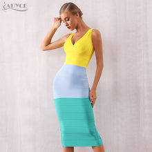 Load image into Gallery viewer, Adyce New Summer Women Bodycon Bandage Dress 2021 Sexy V Neck Sleeveless Tank Club Dress Celebrity Evening Party Dress Vestidos
