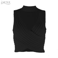 Load image into Gallery viewer, Adyce 2021 New Summer Women White Fashion Striped Tops Sexy Tank Sleeveless V Neck Black Tops Club Celebrity Runway Party Tops
