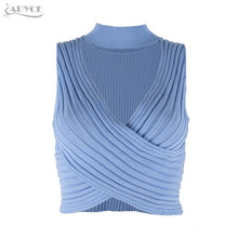 Load image into Gallery viewer, Adyce 2021 New Summer Women White Fashion Striped Tops Sexy Tank Sleeveless V Neck Black Tops Club Celebrity Runway Party Tops
