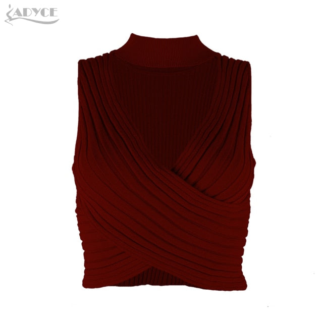 Adyce 2021 New Summer Women White Fashion Striped Tops Sexy Tank Sleeveless V Neck Black Tops Club Celebrity Runway Party Tops