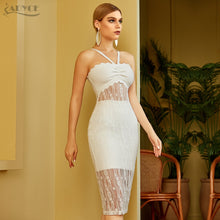 Load image into Gallery viewer, Adyce 2021 New Summer Women Sleeveless Bodycon Bandage Sexy Knee Length White Lace Celebrity Runway Evening Party Dress Vestidos
