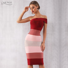 Load image into Gallery viewer, Adyce 2021 New Summer Women One Shoulder Bandage Dres Sexy Sleeveless Mid-Calf Bodycon Club Celebrity Evening Runway Party Dress
