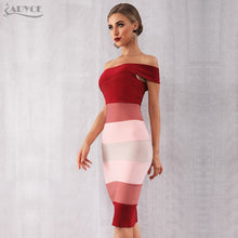 Load image into Gallery viewer, Adyce 2021 New Summer Women One Shoulder Bandage Dres Sexy Sleeveless Mid-Calf Bodycon Club Celebrity Evening Runway Party Dress
