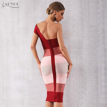 Load image into Gallery viewer, Adyce 2021 New Summer Women One Shoulder Bandage Dres Sexy Sleeveless Mid-Calf Bodycon Club Celebrity Evening Runway Party Dress
