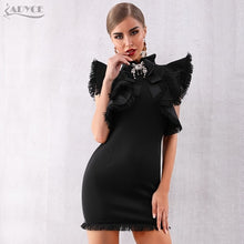 Load image into Gallery viewer, Adyce 2021 New Summer Women White Celebrity Runway Party Dress Vestidos Sexy Sleeveless Ruffles Tassel Black Bodycon Club Dress
