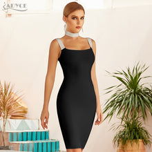 Load image into Gallery viewer, Adyce 2021 New Summer Women Black Spaghetti Strap Bandage Dress Sexy Sleeveless Hot Celebrity Evening Runway Party Bodycon Dress
