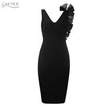 Load image into Gallery viewer, Adyce 2021 New Summer Black Bodycon Bandage Dress Women Sexy V-Neck Ruffles Mesh Backless Vestidos Celebrity Evening Party Dress
