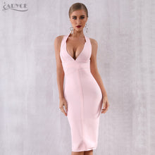 Load image into Gallery viewer, ADYCE 2021 New Summer Women Bodycon Bandage Dress Sexy Halter Deep V Backless Club Dress Vestidos Celebrity Evening Party Dress
