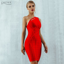 Load image into Gallery viewer, Adyce 2021 New One Shoulder Summer Women Bodycon Bandage Dress Sexy Hollow Out Sleeveless Midi Celebrity Runway Party Club Dress
