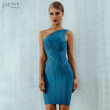 Load image into Gallery viewer, Adyce 2021 New One Shoulder Summer Women Bodycon Bandage Dress Sexy Hollow Out Sleeveless Midi Celebrity Runway Party Club Dress
