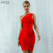 Load image into Gallery viewer, Adyce 2021 New One Shoulder Summer Women Bodycon Bandage Dress Sexy Hollow Out Sleeveless Midi Celebrity Runway Party Club Dress
