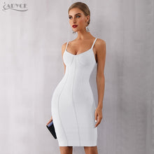 Load image into Gallery viewer, Adyce 2021 New Summer White Bodycon Bandage Dress Women Sexy Spaghetti Strap Strapless Knee Length Celebrity Evening Party Dress
