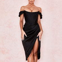 Load image into Gallery viewer, Adyce 2021 New Summer Black Off Shoulder Dress Vestidos Sexy Women Short Sleeve Strapless Club Celebrity Runway Party Dresses
