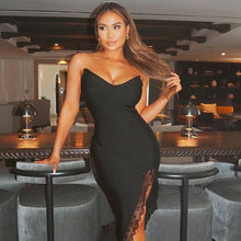 Load image into Gallery viewer, Adyce 2021 New Summer Women Black Bodycon Bandage Dress Sexy Sleeveless Lace Strapless Club Celebrity Runway Party Dress Vestido
