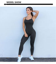 Load image into Gallery viewer, 2021 Seamless Yoga Set Knitting Gym Clothes Fitness Jumpsuits for Women Backless Sleeveless Gym set workout clothes for women
