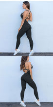 Load image into Gallery viewer, 2021 Seamless Yoga Set Knitting Gym Clothes Fitness Jumpsuits for Women Backless Sleeveless Gym set workout clothes for women
