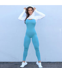 Load image into Gallery viewer, 2021 Seamless Yoga Set Knitting Gym Clothes Fitness Jumpsuits for Women Backless Sleeveless Gym set workout clothes for women
