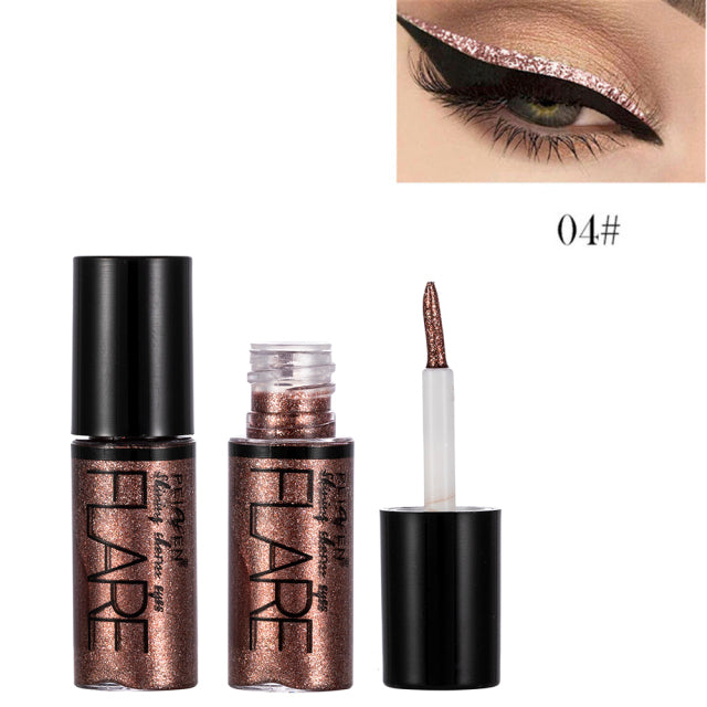 5 Color Metallic Shiny Eyeshadow Glitter Liquid Eyeliner Makeup