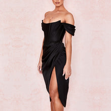 Load image into Gallery viewer, Adyce 2021 New Summer Black Off Shoulder Dress Vestidos Sexy Women Short Sleeve Strapless Club Celebrity Runway Party Dresses
