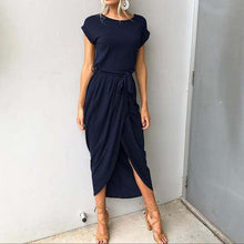 Load image into Gallery viewer, 2021 Long Party Dress Plus Size Summer Short Sleeve Elegant Maxi Dress Women Loose Casual Robe Femme Sundress Female XXL XXXL
