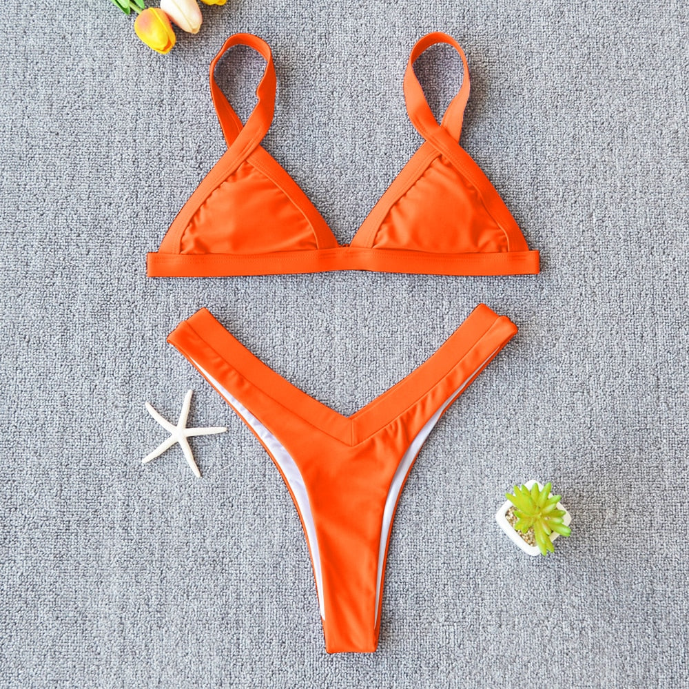 Bikini Solid Swimsuit Women Swimwear Push Up Bikini Set Suit Summer Beach  Wear Swimming Suit XL (Color : Orange, Size : Small) : : Clothing,  Shoes & Accessories