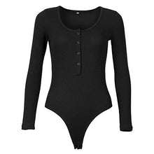 Load image into Gallery viewer, 2021 One-Piece Knitted Bodysuits Autumn Women Sexy Club Outfits V-Neck Long Sleeve Body Tops Rompers Casual Buttons Bodysuit M0446
